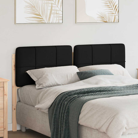 Vidaxl gestoffeerd hoofdbord bruin en zwart 135 cm massief grenenhout