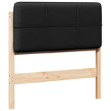 Vidaxl gestoffeerd hoofdbord bruin en zwart 90 cm massief grenenhout