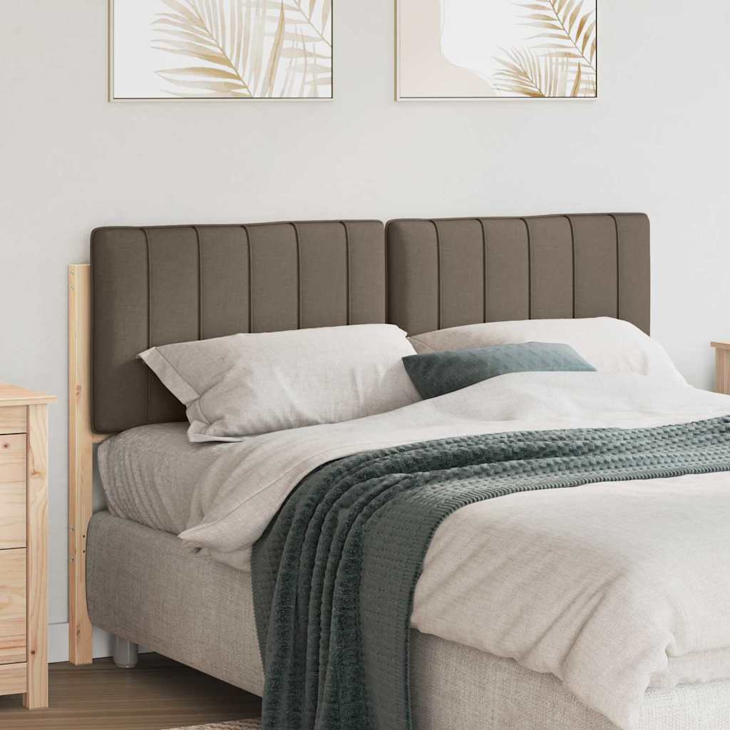 Vidaxl gestoffeerd hoofdbord bruin en taupe 135 cm massief grenenhout