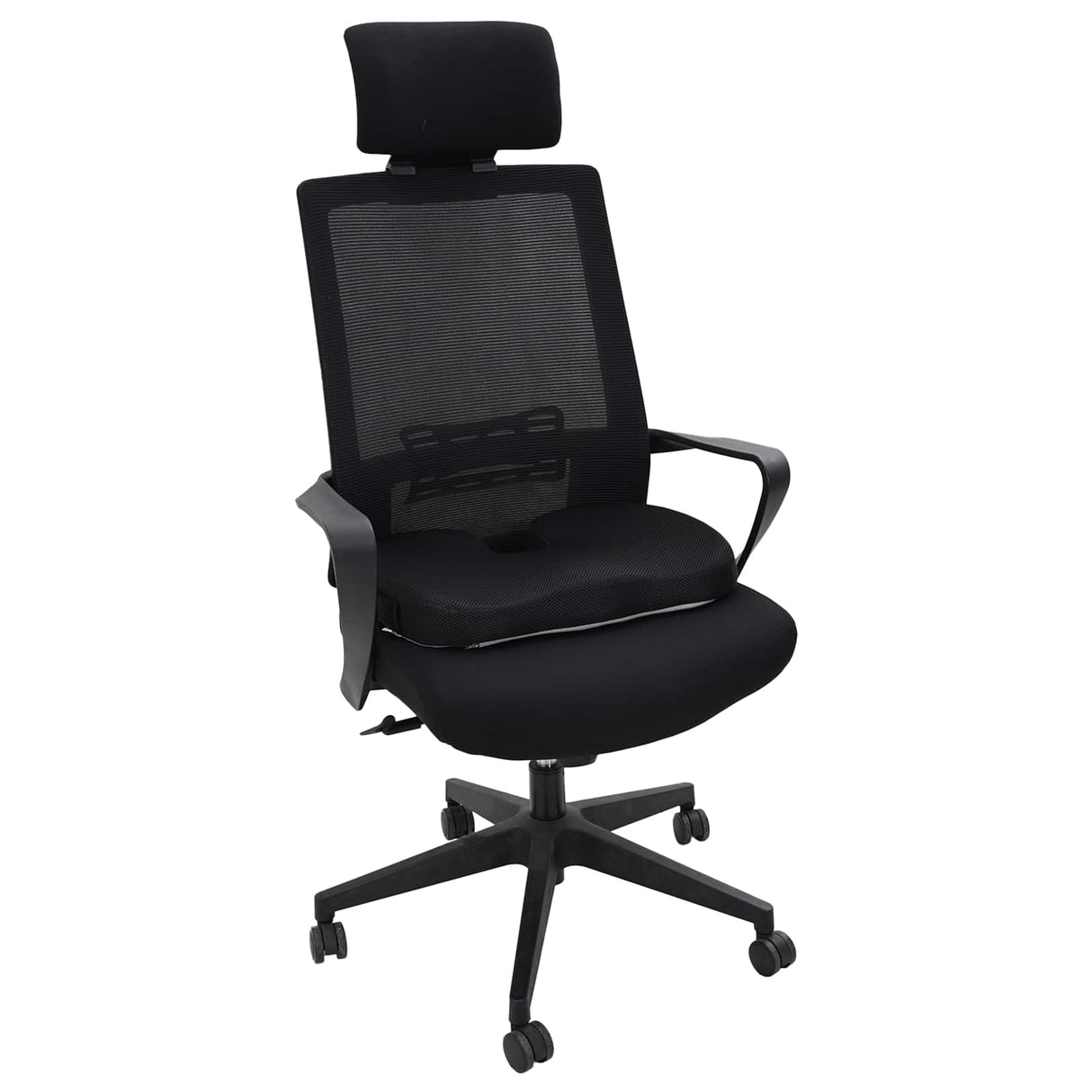 Vidaxl zitkussen met kussen zwart 47 x 36,5 x 8 cm met gaasdoek
