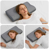Vidaxl nek kussen grijs traagschuim 59 x 34 x 12 cm