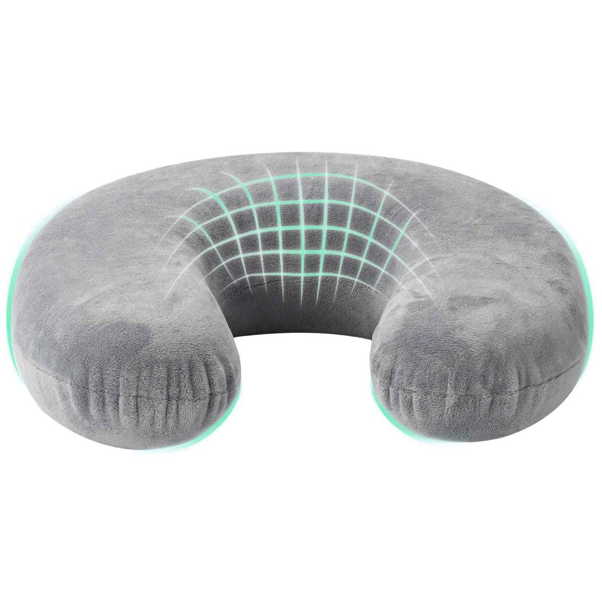 Vidaxl reiskussen voor de nek grijs 27 x 27 x 8,5 cm fluweel