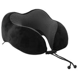 Vidaxl reiskussen voor de nek met kussen zwart 27 x 26 x 14 cm fluweel