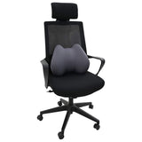 Vidaxl rugkussen met kussen grijs 40 x 32 x 14 cm polyester