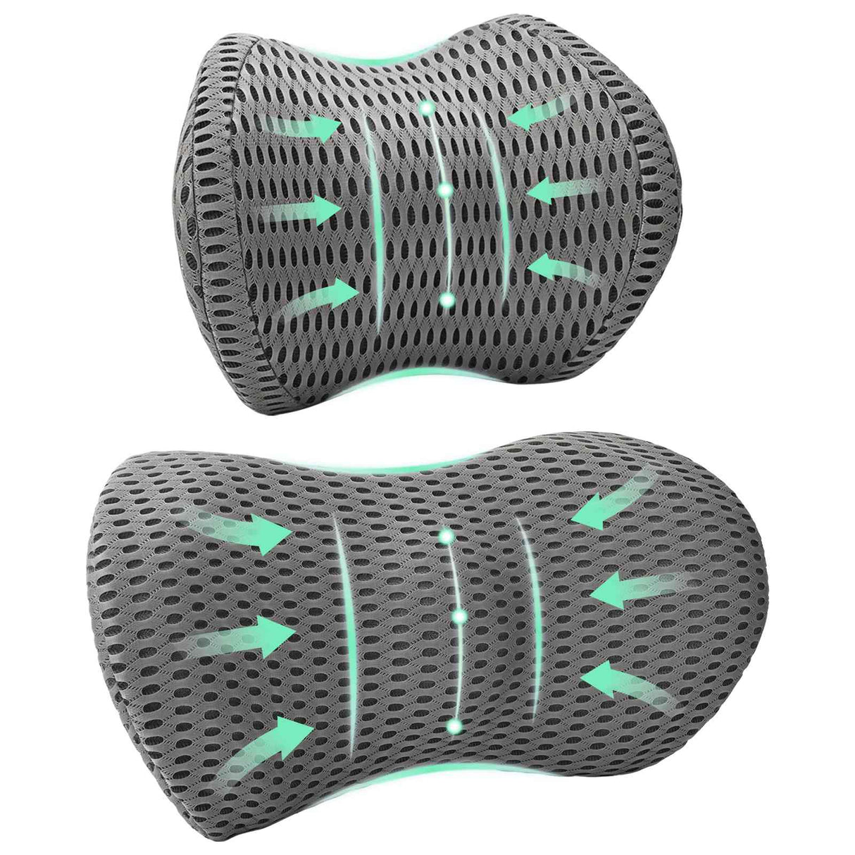 Vidaxl kussenset met kussen verstelbaar 2 pcs grijs 4d mesh