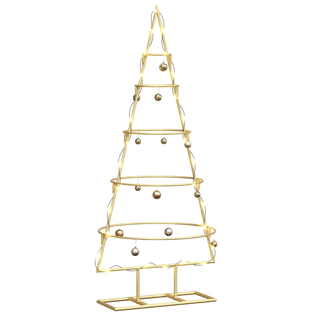 Vidaxl metalen kerstboom met standaard goud 90 cm poedergecoat staal