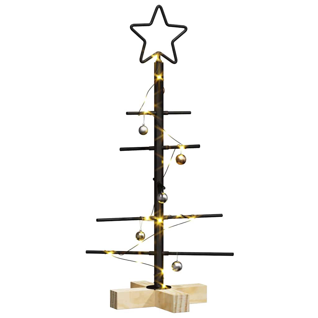 Vidaxl metalen kerstboom zwart 59,5 cm poedergecoat staal
