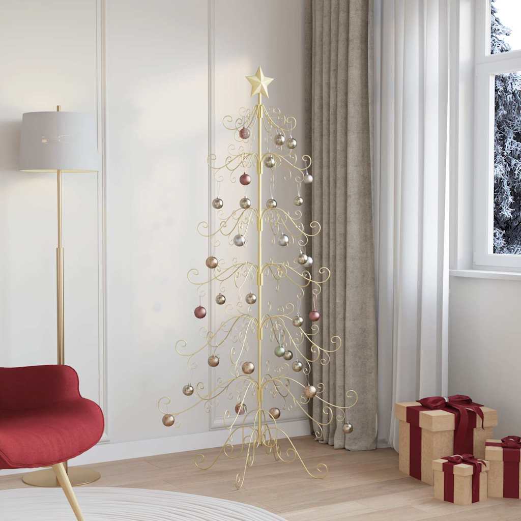 Vidaxl metalen kerstboom goud 180 cm poedercoating staal