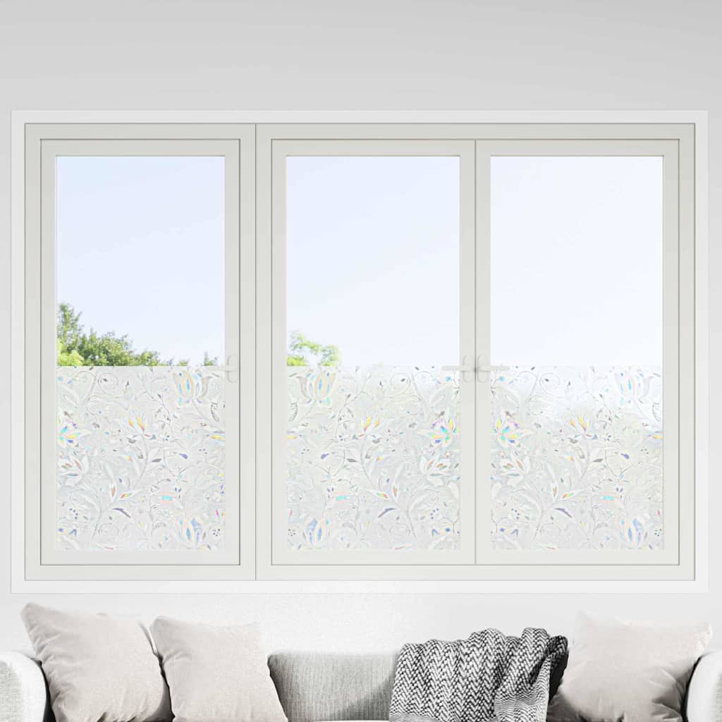 Vidaxl statistisch raamfoli bloemen patroon 45 x 500 cm pvc