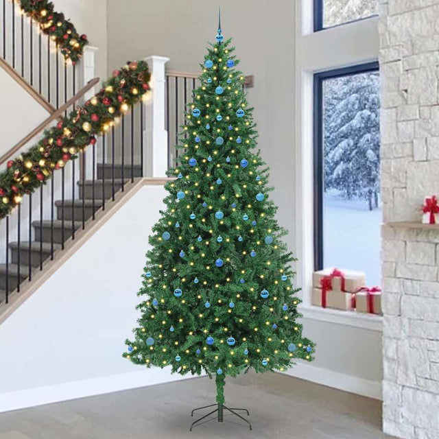 Vidaxl kunstkerstboom groen 300 cm pvc en metaal en plastic