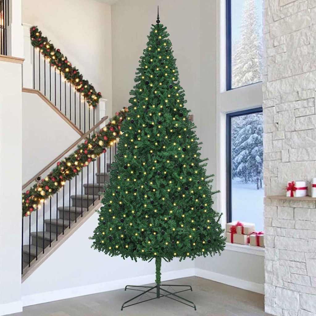 Vidaxl kerstboom met decoratieve slingerlichten groen 400 cm pvc