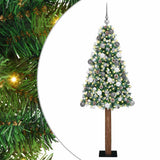 Vidaxl slanke kerstboom groen 180 cm pvc en massief dennenhout