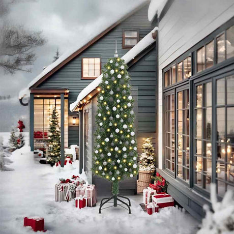 Vidaxl kunstkerstboom groen 240 cm pvc en staal en kunststof