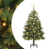 Vidaxl kunstmatige scharnier kerstboom met cones groen 150 cm