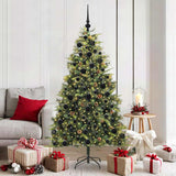 Vidaxl kunstmatige scharnier kerstboom met cones groen 180 cm