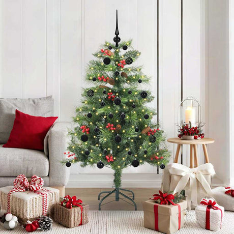 Vidaxl kunstkerstboom 150 led's warmwit pvc en metaal groen