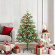 Vidaxl kunstkerstboom 150 led's warmwit pvc en metaal groen
