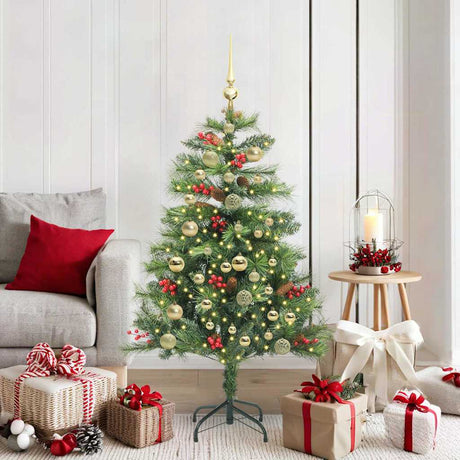 Vidaxl kunstkerstboom 150 led's warmwit pvc en metaal groen