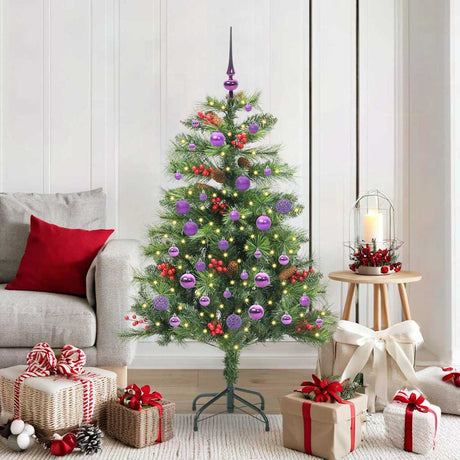 Vidaxl kunstkerstboom 150 led's warmwit pvc en metaal groen