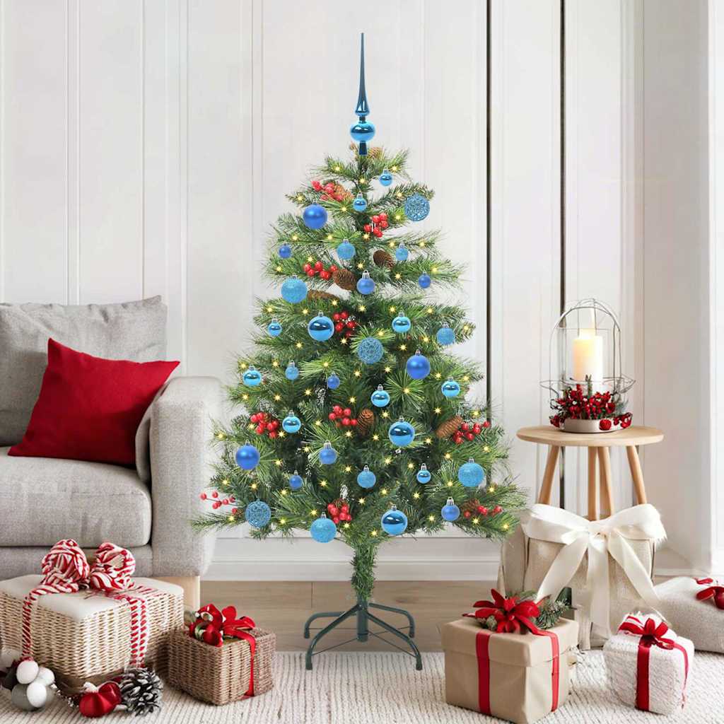 Vidaxl kunstkerstboom 150 led's warmwit pvc en metaal groen