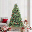 Vidaxl kunstkerstboom 300 led's warmwit pvc en metaal groen