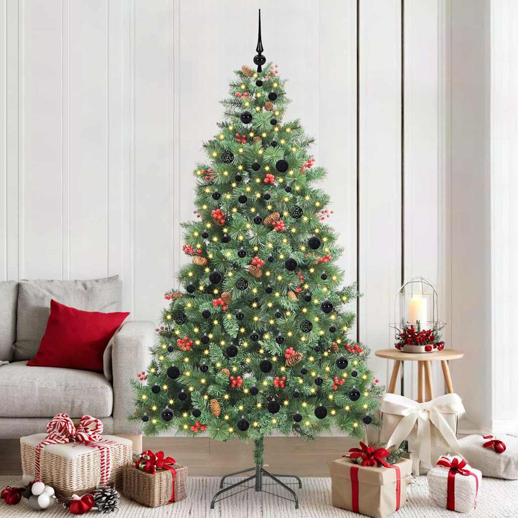 Vidaxl kunstkerstboom 300 led's warmwit pvc en metaal groen