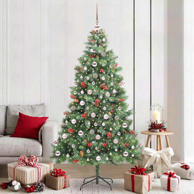 Vidaxl kunstkerstboom 300 led's warmwit pvc en metaal groen