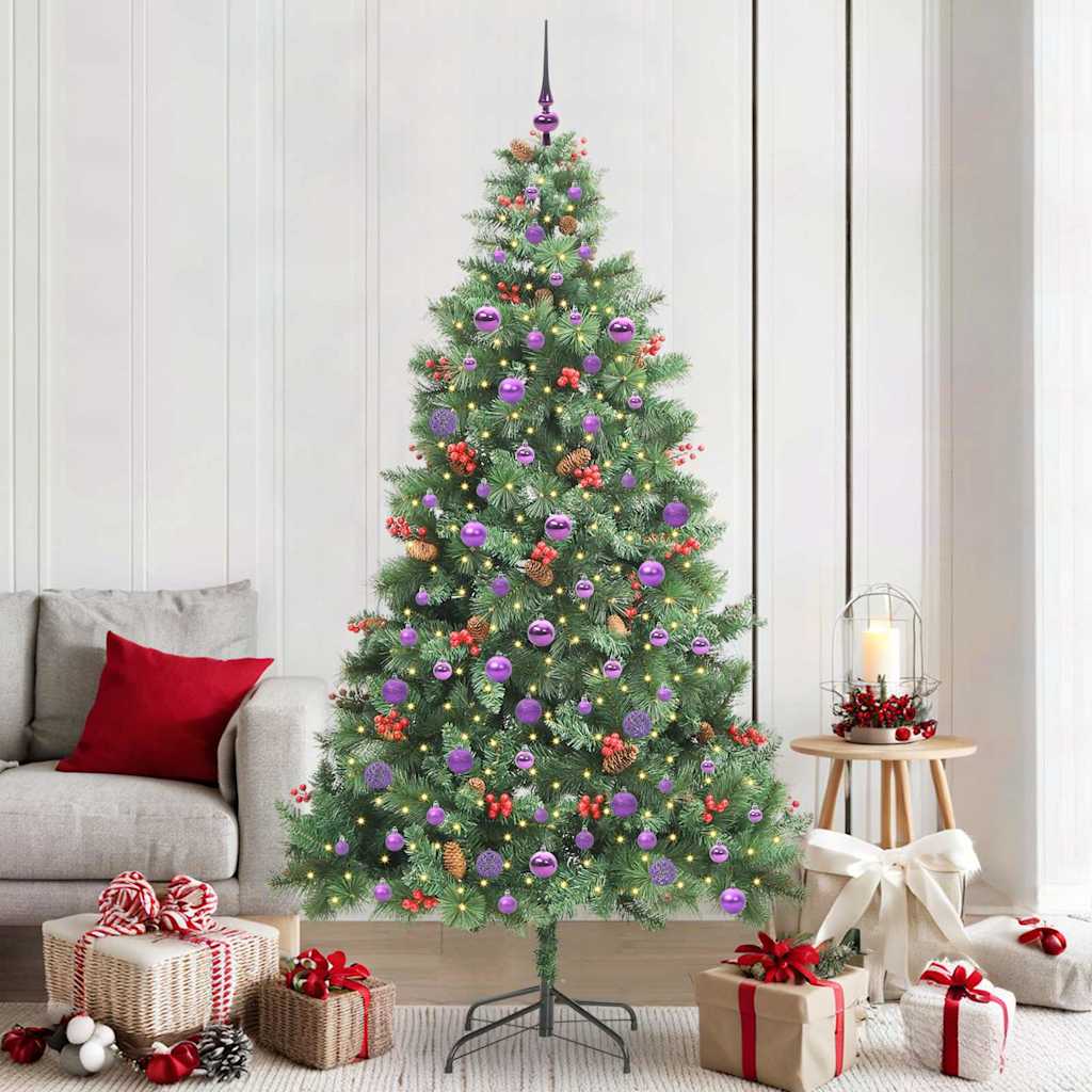 Vidaxl kunstkerstboom 300 led's warmwit pvc en metaal groen