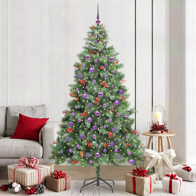 Vidaxl kunstkerstboom 300 led's warmwit pvc en metaal groen
