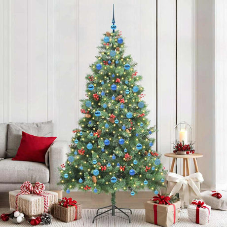 Vidaxl kunstkerstboom 300 led's warmwit pvc en metaal groen