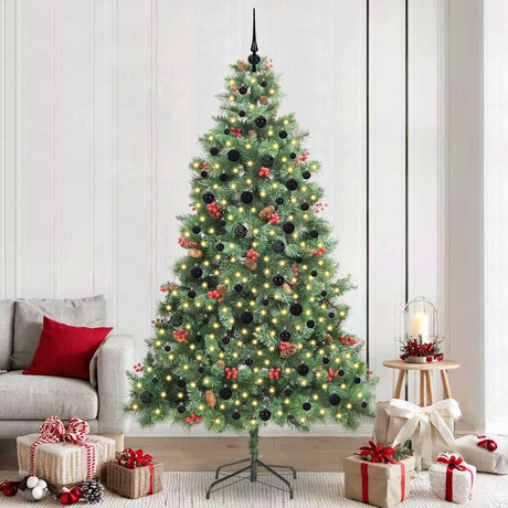 Vidaxl kunstkerstboom 300 led's warmwit pvc en metaal groen