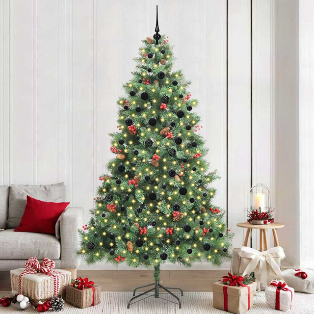 Vidaxl kunstkerstboom 300 led's warmwit pvc en metaal groen