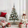 Vidaxl kunstkerstboom groen en wit 120 cm pvc en metaal en plastic