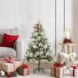 Vidaxl kunstkerstboom groen en wit 120 cm pvc en metaal en plastic