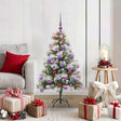Vidaxl kunstkerstboom groen en wit 120 cm pvc en metaal en plastic