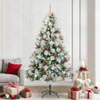 Vidaxl kunstkerstboom groen en wit 240 cm pvc en metaal en plastic