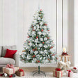 Vidaxl kunstkerstboom groen en wit 240 cm pvc en metaal en plastic