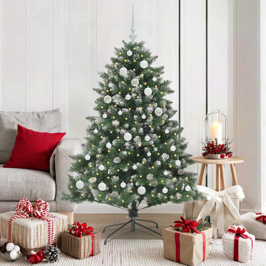 Vidaxl kunstkerstboom met 150 led groen 150 cm pvc en plastic en staal