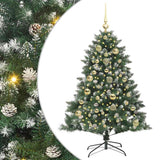 Vidaxl kunstkerstboom met 150 led groen 150 cm pvc en plastic en staal