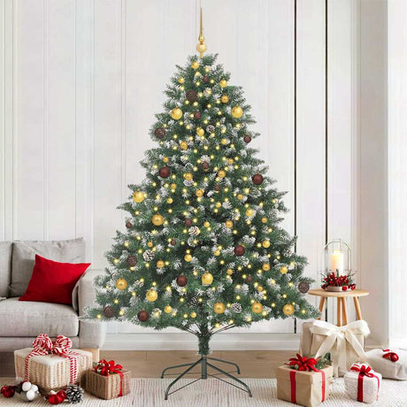 Vidaxl kunstkerstboom met 300 led groen 210 cm pvc en plastic en staal