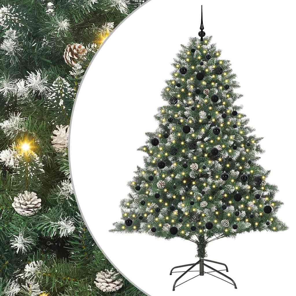 Vidaxl kunstkerstboom met 300 led groen 210 cm pvc en plastic en staal
