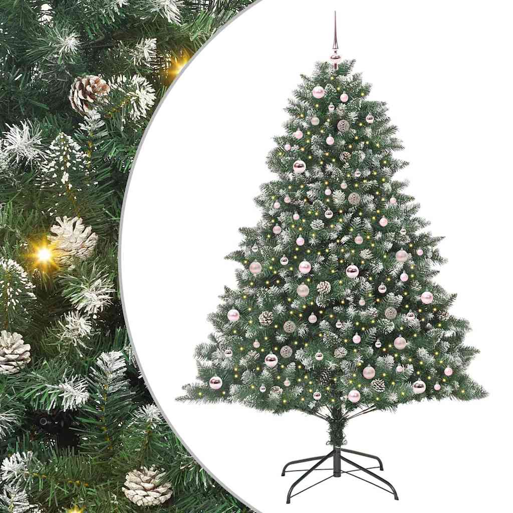 Vidaxl kunstkerstboom met 300 led groen 210 cm pvc en plastic en staal