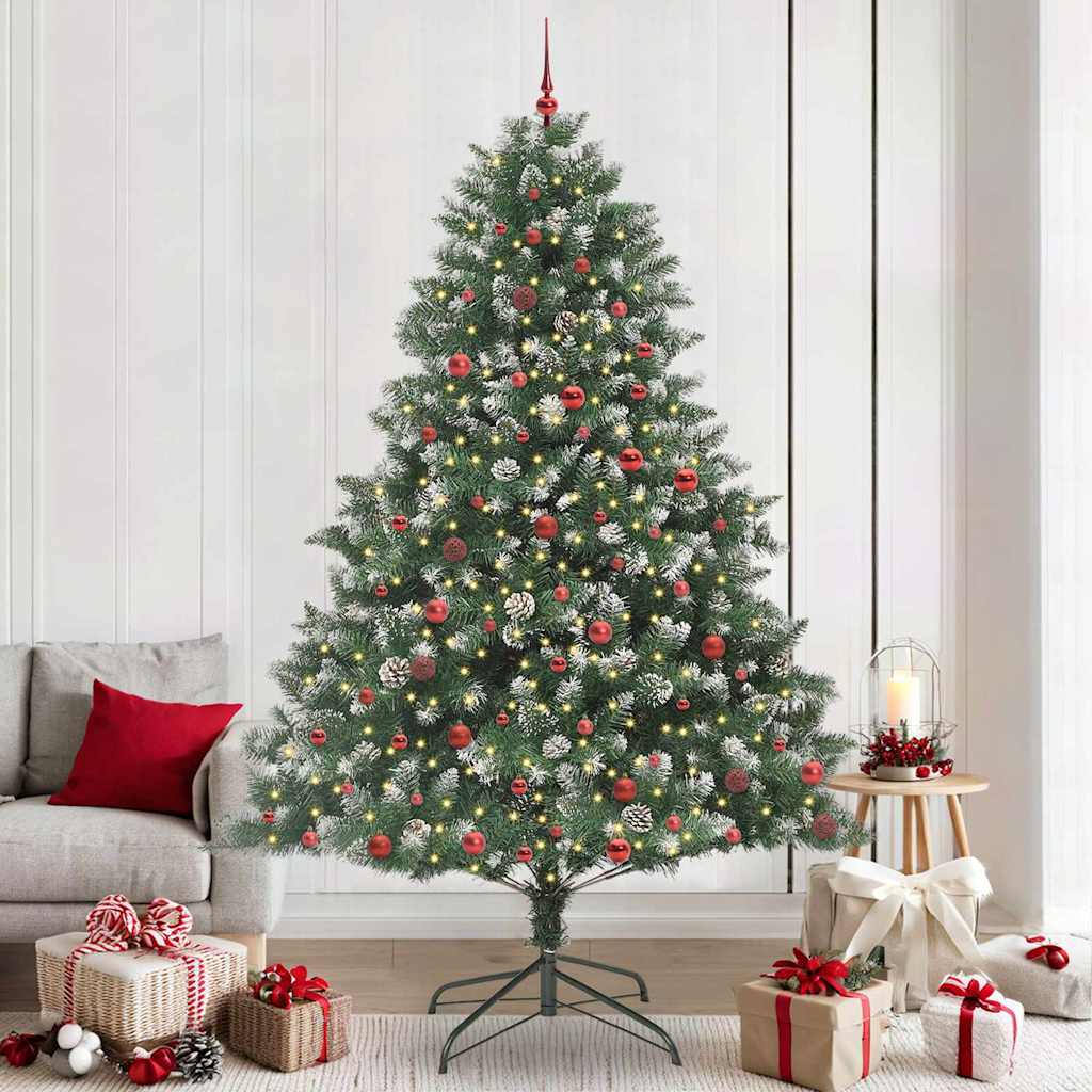 Vidaxl kunstkerstboom met 300 led groen 240 cm pvc en plastic en staal