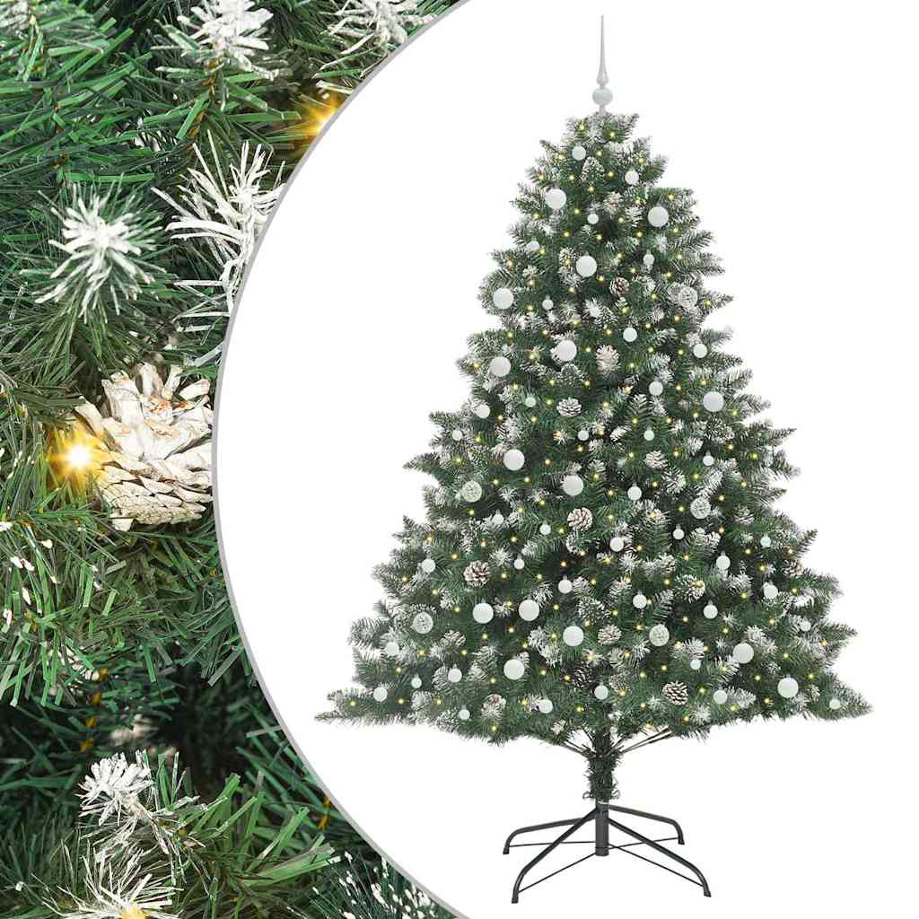 Vidaxl kunstkerstboom met 300 led groen 240 cm pvc en plastic en staal