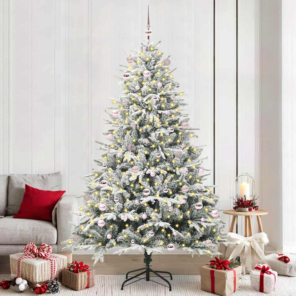 Vidaxl artificial pre-lit kerstboom met ballenset groen 240 cm