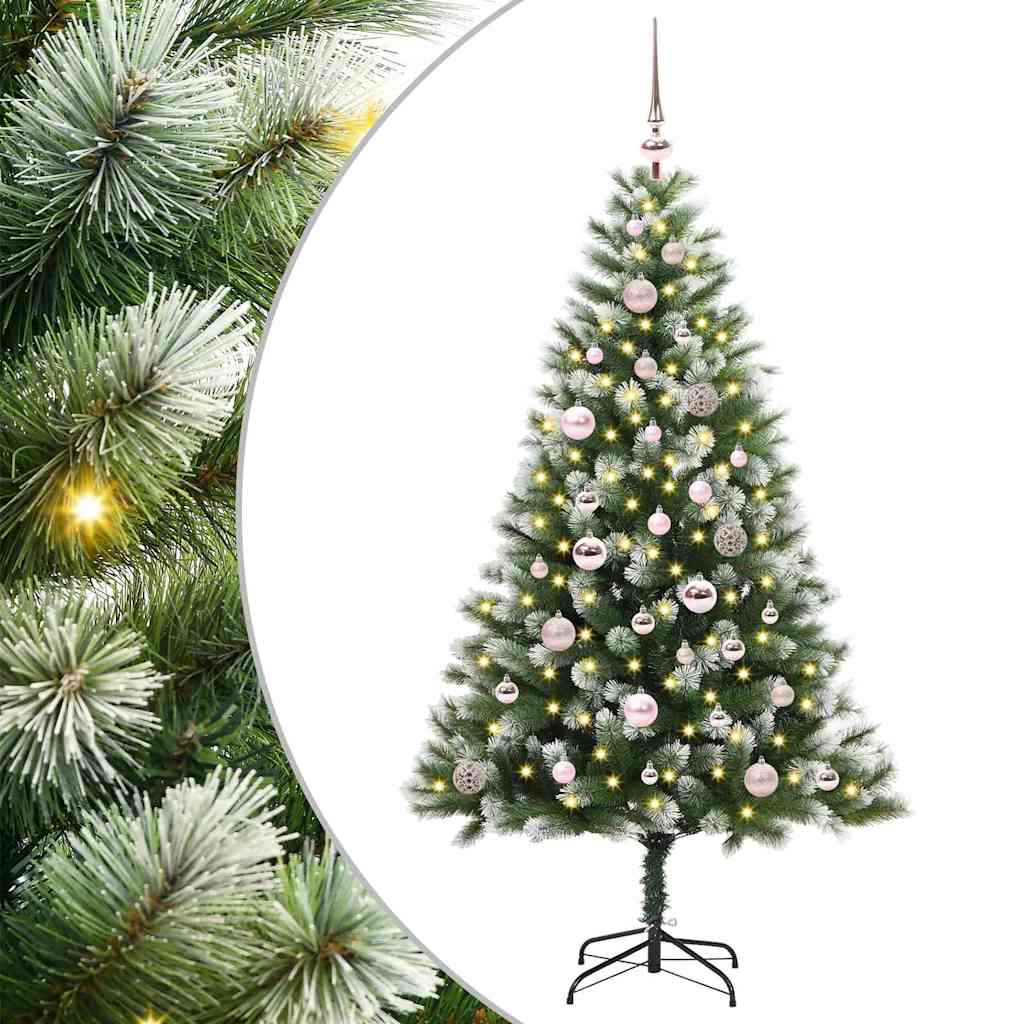 Vidaxl kunstmatige scharnierkerstboom met bedekte sneeuw 150 cm