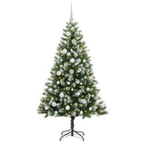 Vidaxl kunstmatige scharnierende kerstboom met bedekte sneeuw warmwit