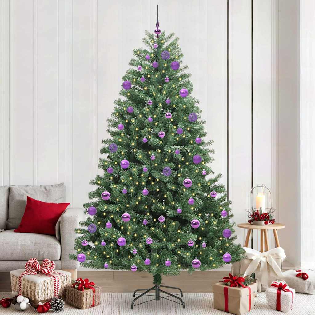 Vidaxl kunstmatige inklapbare kerstboom groen 240 cm pvc en metaal