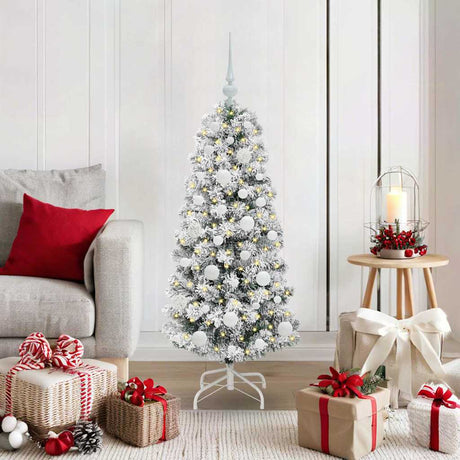 Vidaxl kunstmatige inklapbare kerstboom 150 led's groen en wit 120 cm