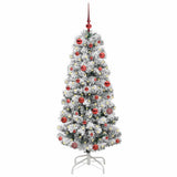 Vidaxl kunstmatige inklapbare kerstboom groen en wit 150 cm